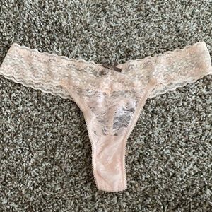 Very hot soft pink lace thong